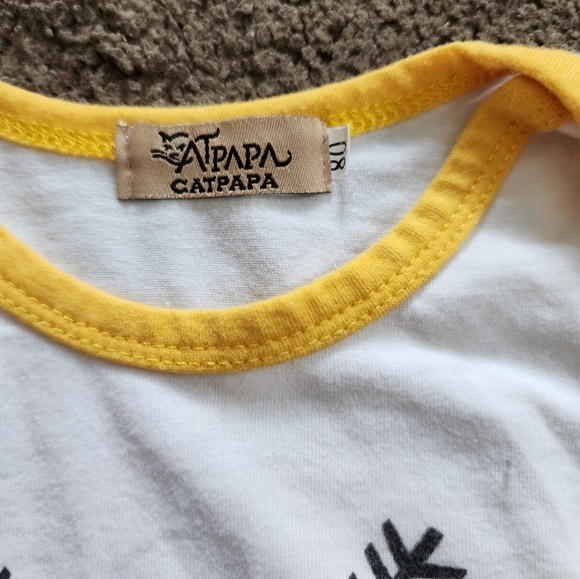 White/Navy/Yellow Striped Arrow Tee, Kid's 80 (12-18M) - Picture 3 of 6